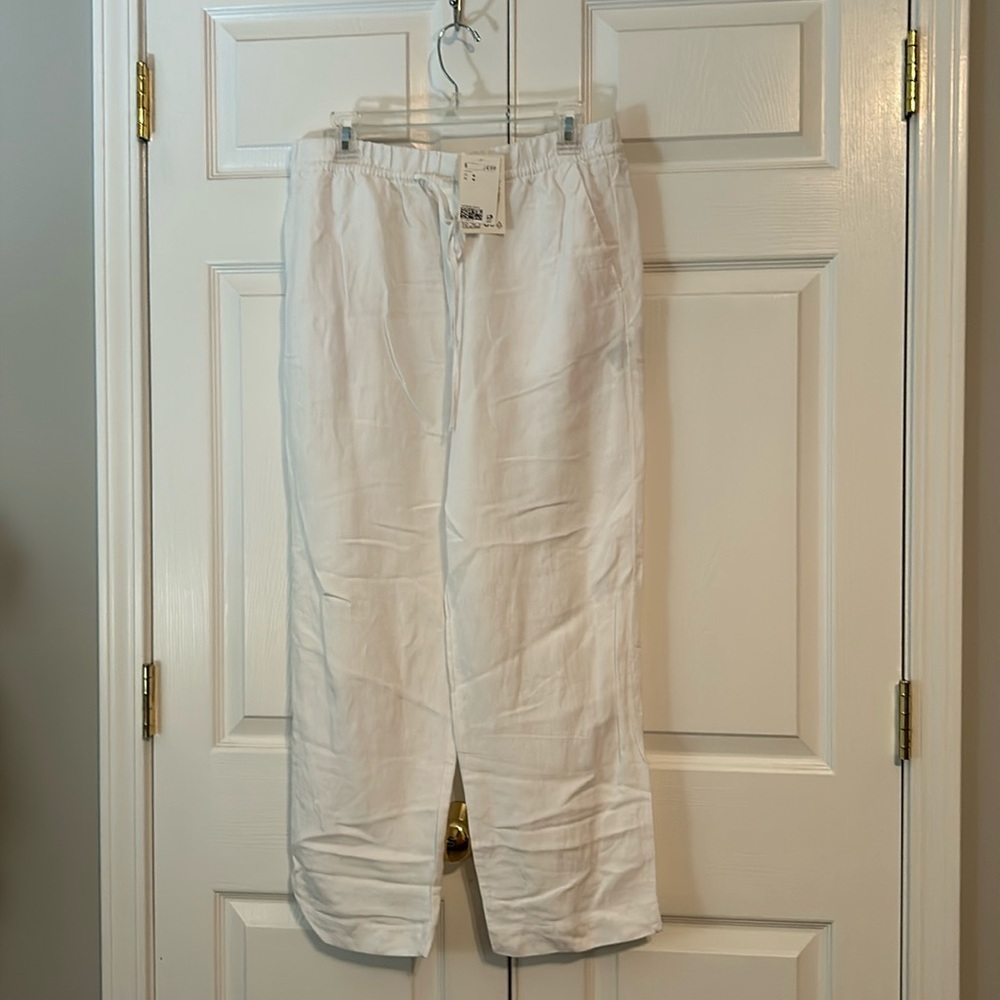Linen wide leg pants